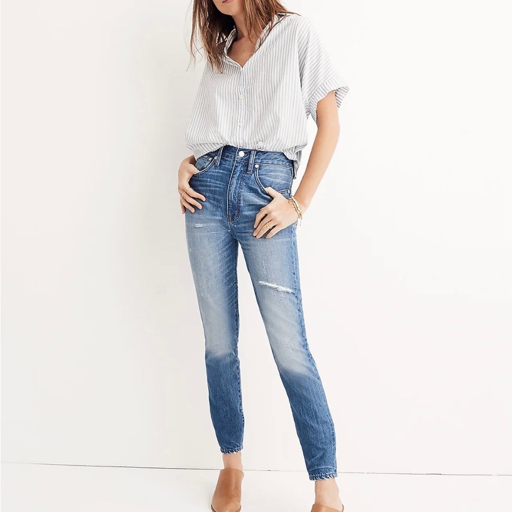 Madewell Rigid Skinny Distressed High Rise Jeans